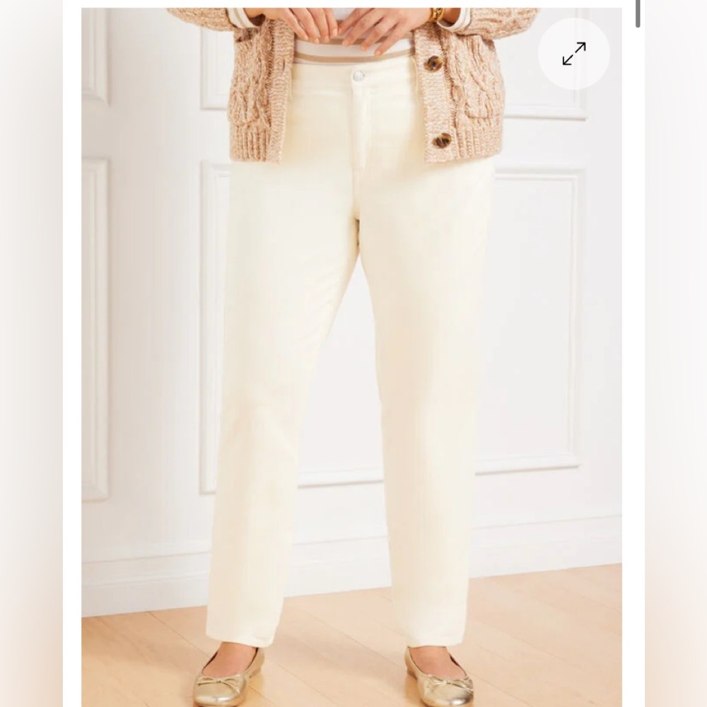 BNWT talbots corduroy straight leg pants ivory 18W